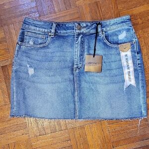 VIPONES Denim Mini Skirt Distressed Size 10